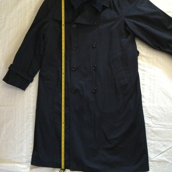 Wm H Leishman Men's long coat jacket by Tip top size 40 blue removeable lining - Picture 1 of 9